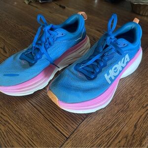 Hoka Women's Vibrant Blue and Pink Athletic Shoes